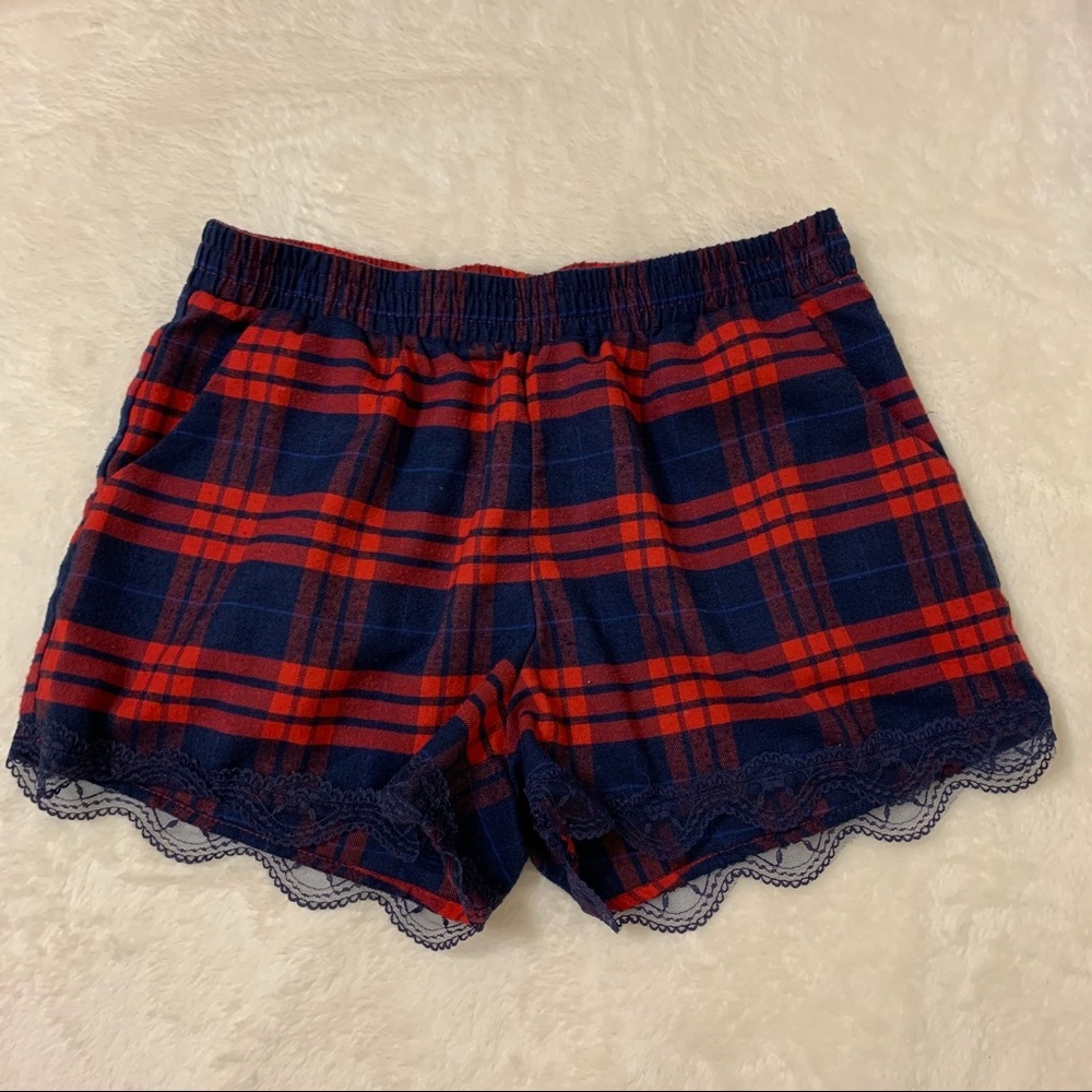 Plaid Flanel & Lace Shorts